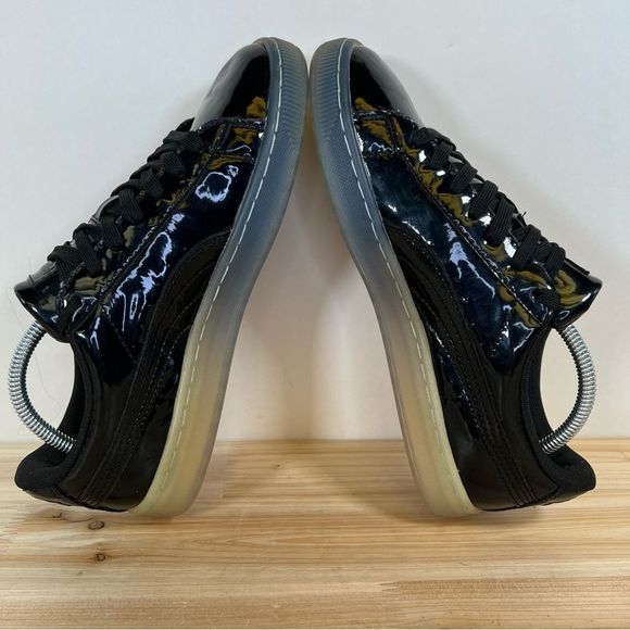 Puma Basket Patent Ice Fade Sneakers Mens 6.5 womens 8 Black - Picture 5 of 11